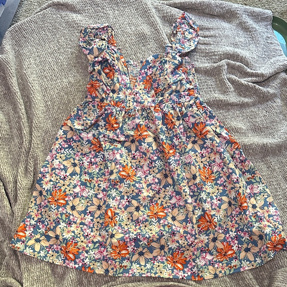 Floral Mini Dress - Multicolor